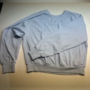 Hollister Top Women's Size L Pink Ribbed Long Sleeve Boyfriend T-Shirt Style